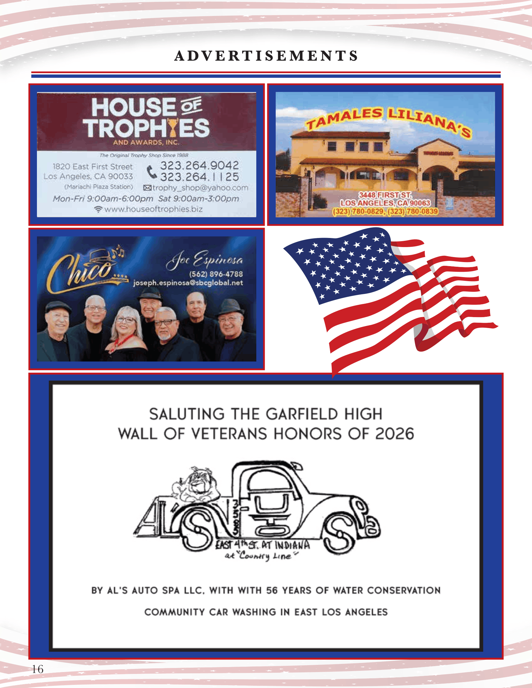 Collage of entertainment posters and a waving U.S. flag, with a central “Aces” event poster and dates.