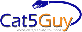 A logo for cat5guy voice data cabling solutions