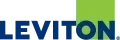 Leviton logo with blue text and a green background element.