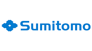Sumitomo logo: blue diamond-shaped symbol next to 
