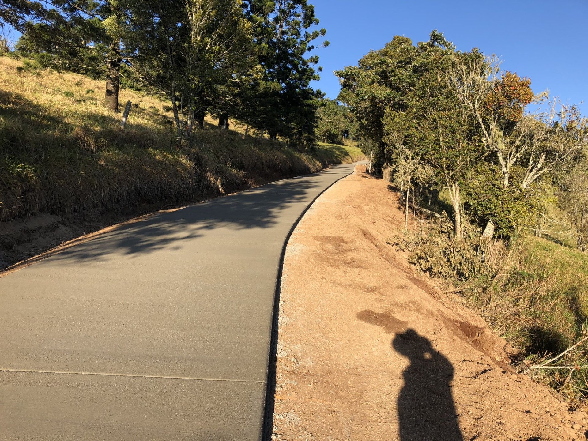 Concrete Driveway Next To Trees — Neil Stafford Concreting In Mareeba, QLD