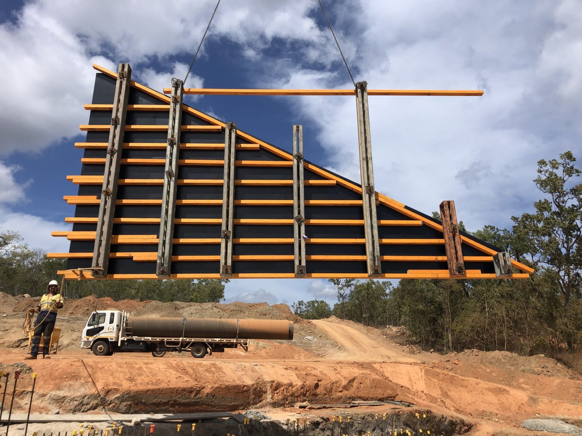A Concrete Construction Hanging In The Sky — Neil Stafford Concreting In Mareeba, QLD