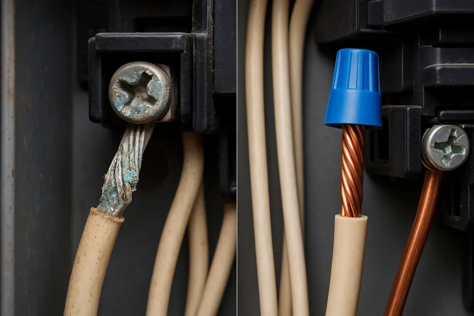 Whole-home rewiring before and after aluminum wiring replacement Greensboro NC