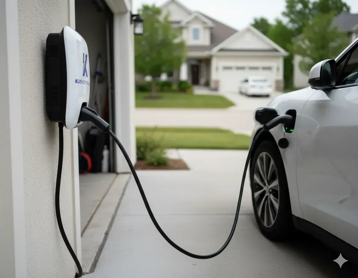 Electric vehicle charging at home with professionally installed Level 2 charger