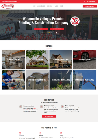 Fitzpatrick Painting website mockup