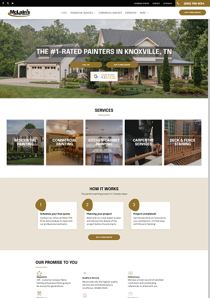 McLains Painting website mockup