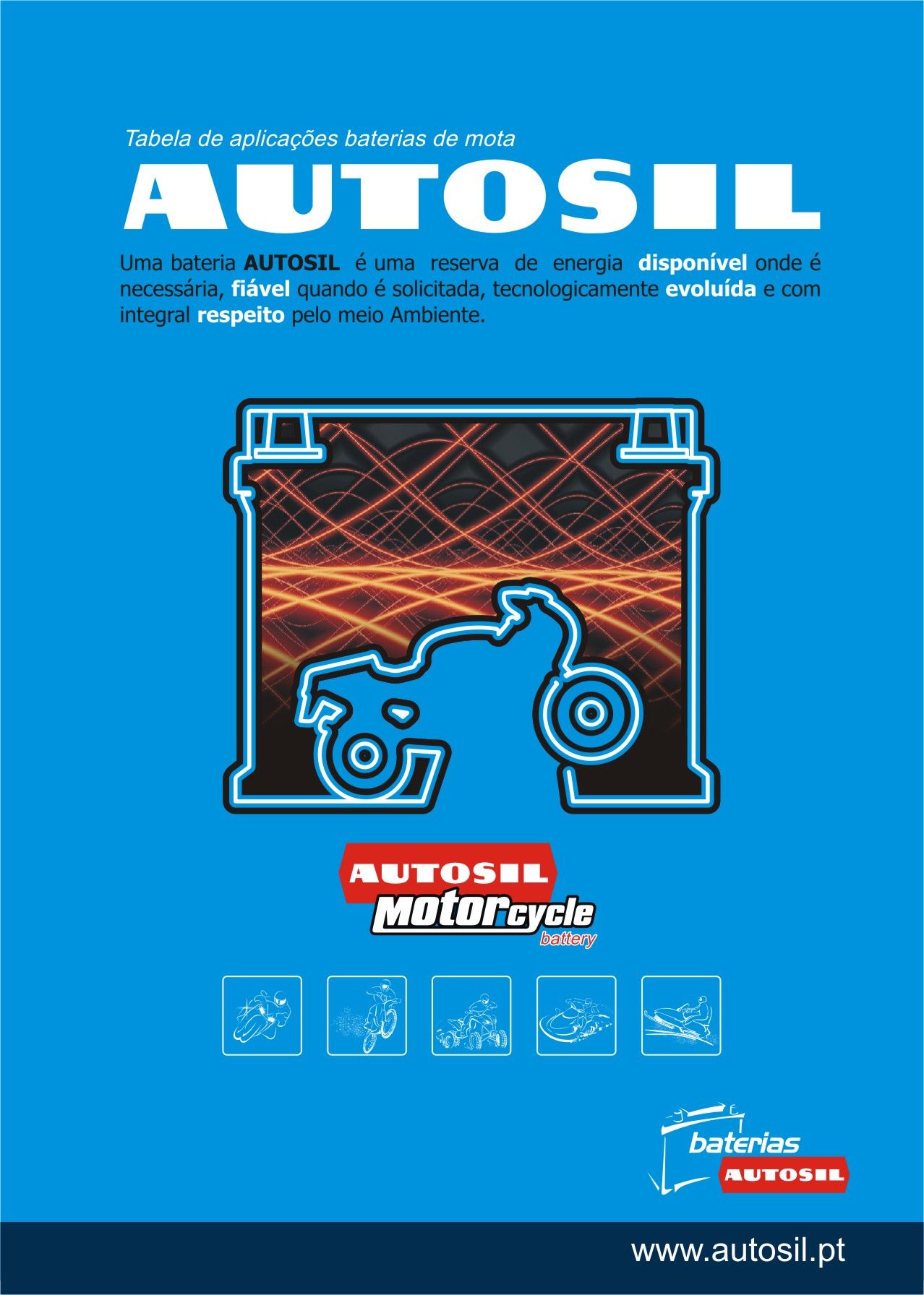 Tabela aplicações Baterias mota AUTOSIL