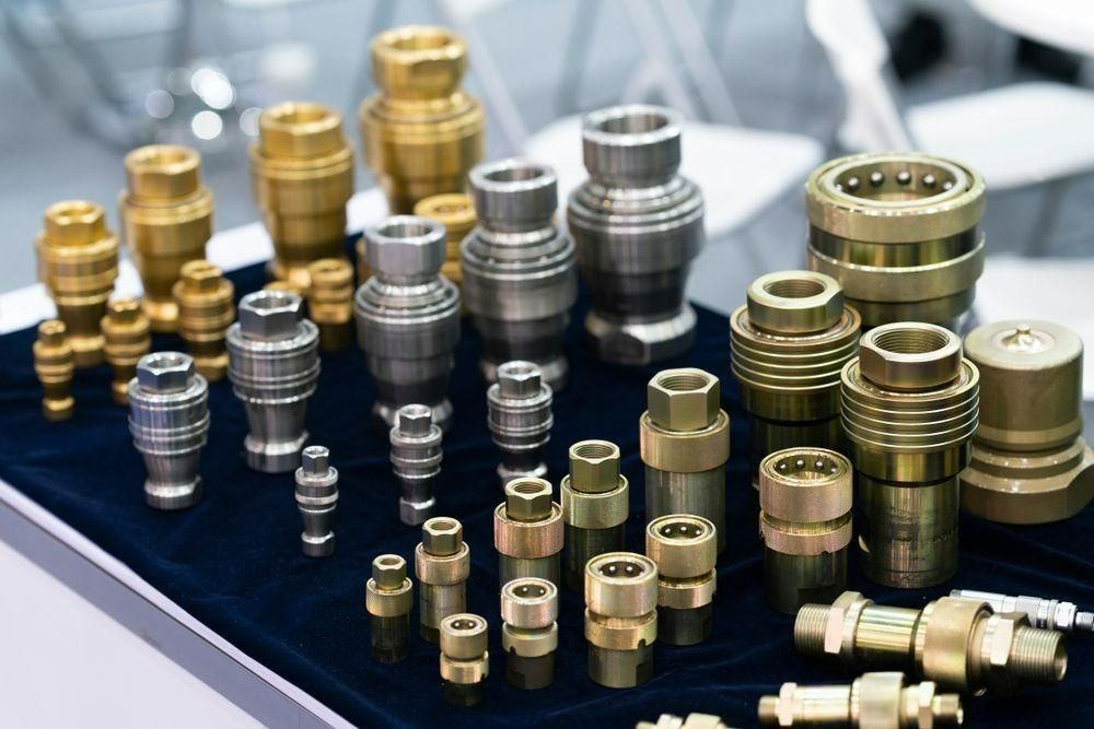 There Are Many Different Types Of Brass Fittings On The Table — Torque Tech Supply & Repairs In Yamba, NSW