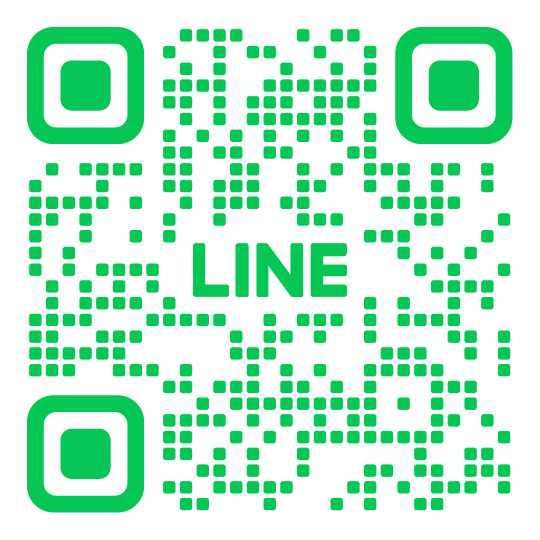 綠色 LINE QR Code，中央有「LINE」字樣。