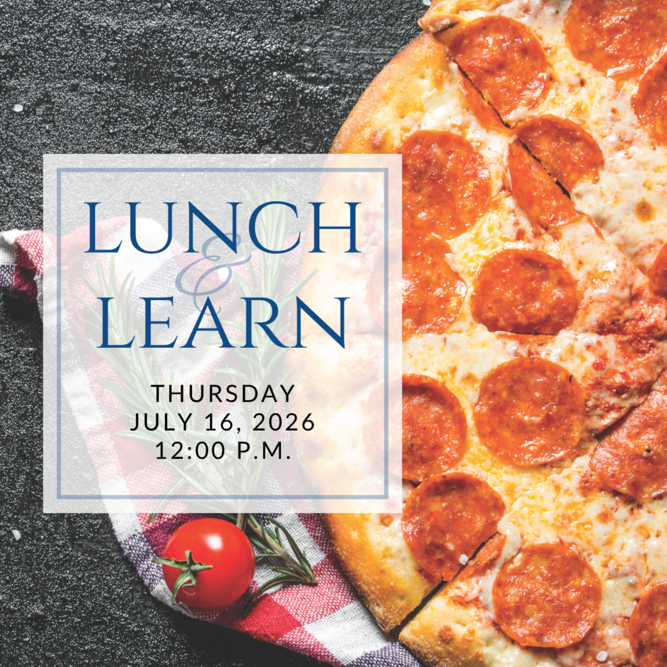 a plate of sandwiches on a table with the words lunch & learn on it