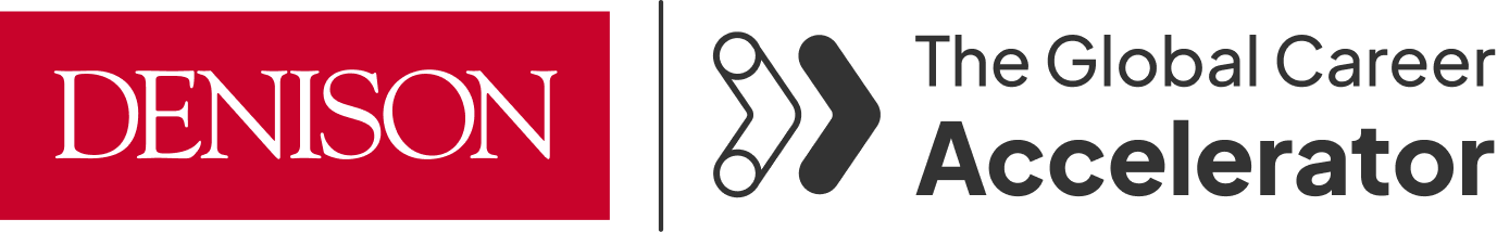 Denison University and The Global Career Accelerator logos