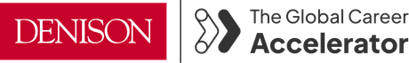 Denison University and The Global Career Accelerator logos