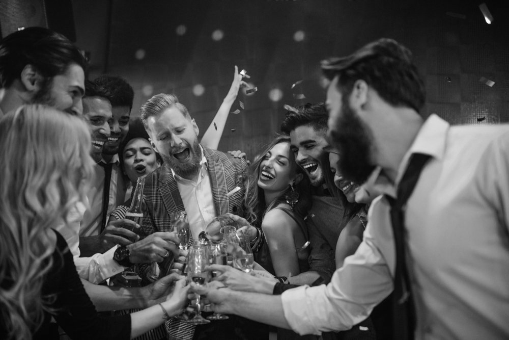 Image of people drinking in a party