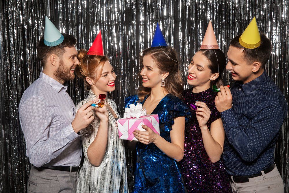 People celebrating a birthday party