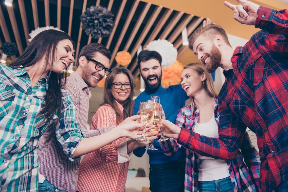 people having drinks in a party