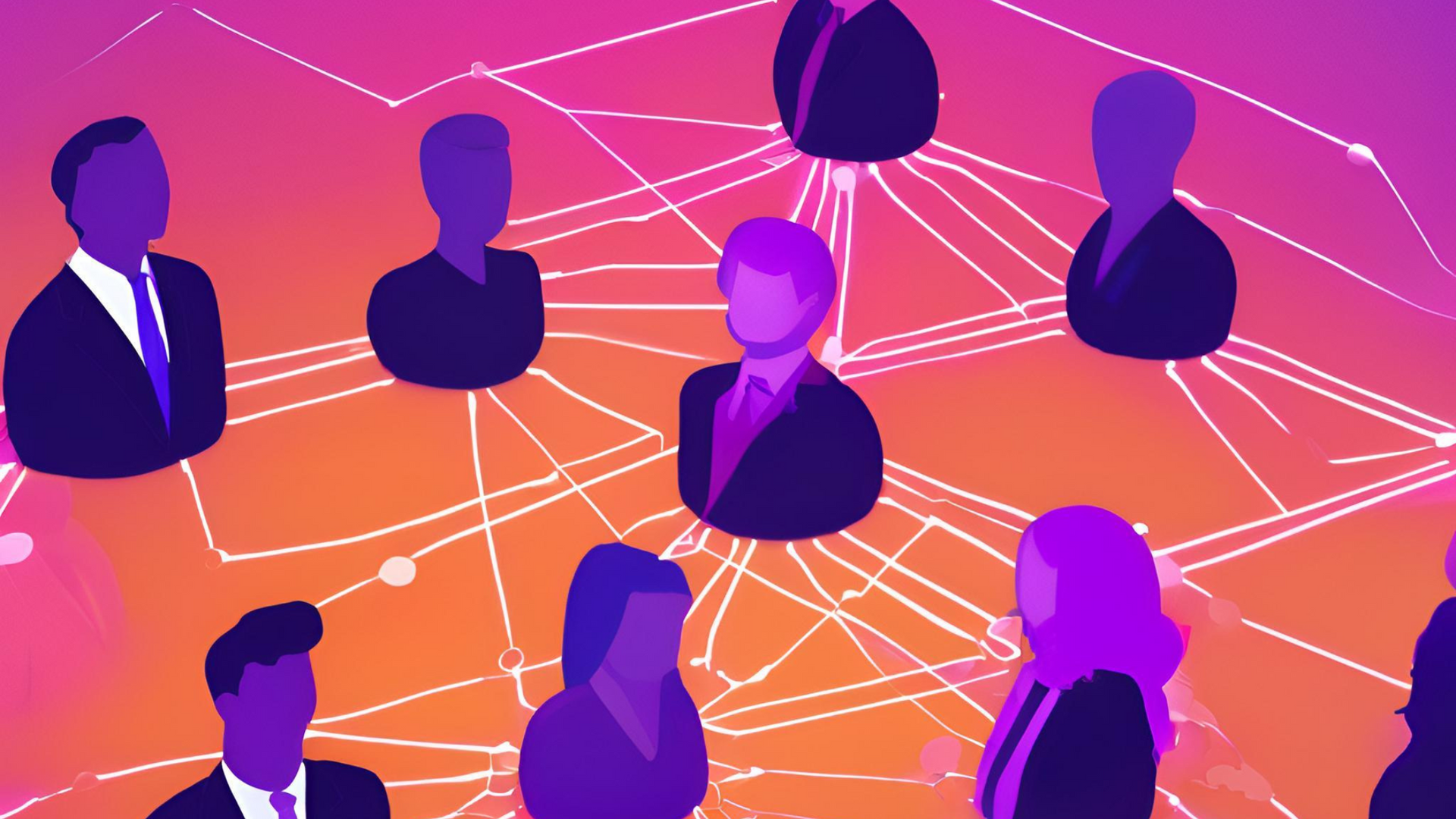 A group of people are connected to each other in a network.