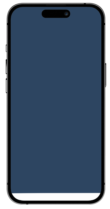 Smartphone with a dark blue screen and black bezel on a white background