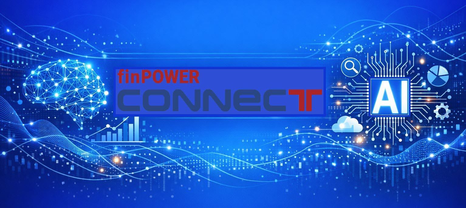Blue futuristic tech banner with AI graphics