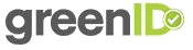 A close up of a green id logo on a white background.