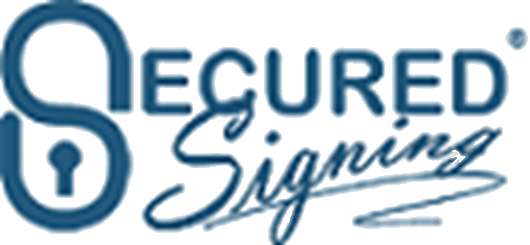 A logo for secured signing with a keyhole in the middle