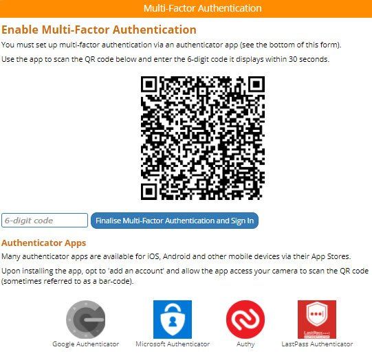 MFA Authentication mbsl