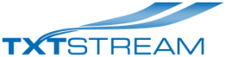 A blue and white logo for a company called xtstream
