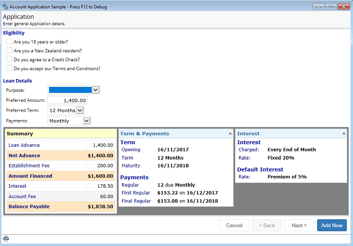 finPOWER Connect Account Applications finPOWER Connect Account Applications