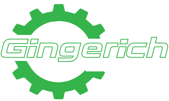 Green gear graphic with the word