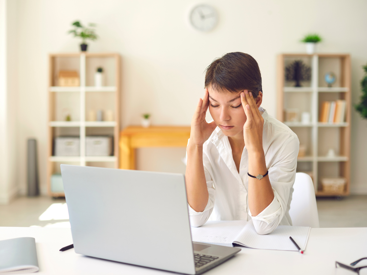 Headache induced by bad posture.
