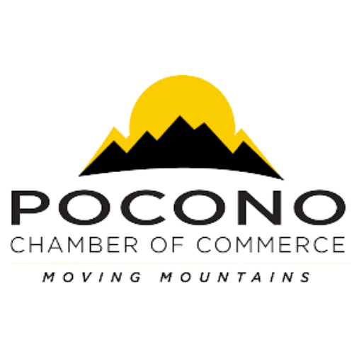The logo for the pocono chamber of commerce is moving mountains.