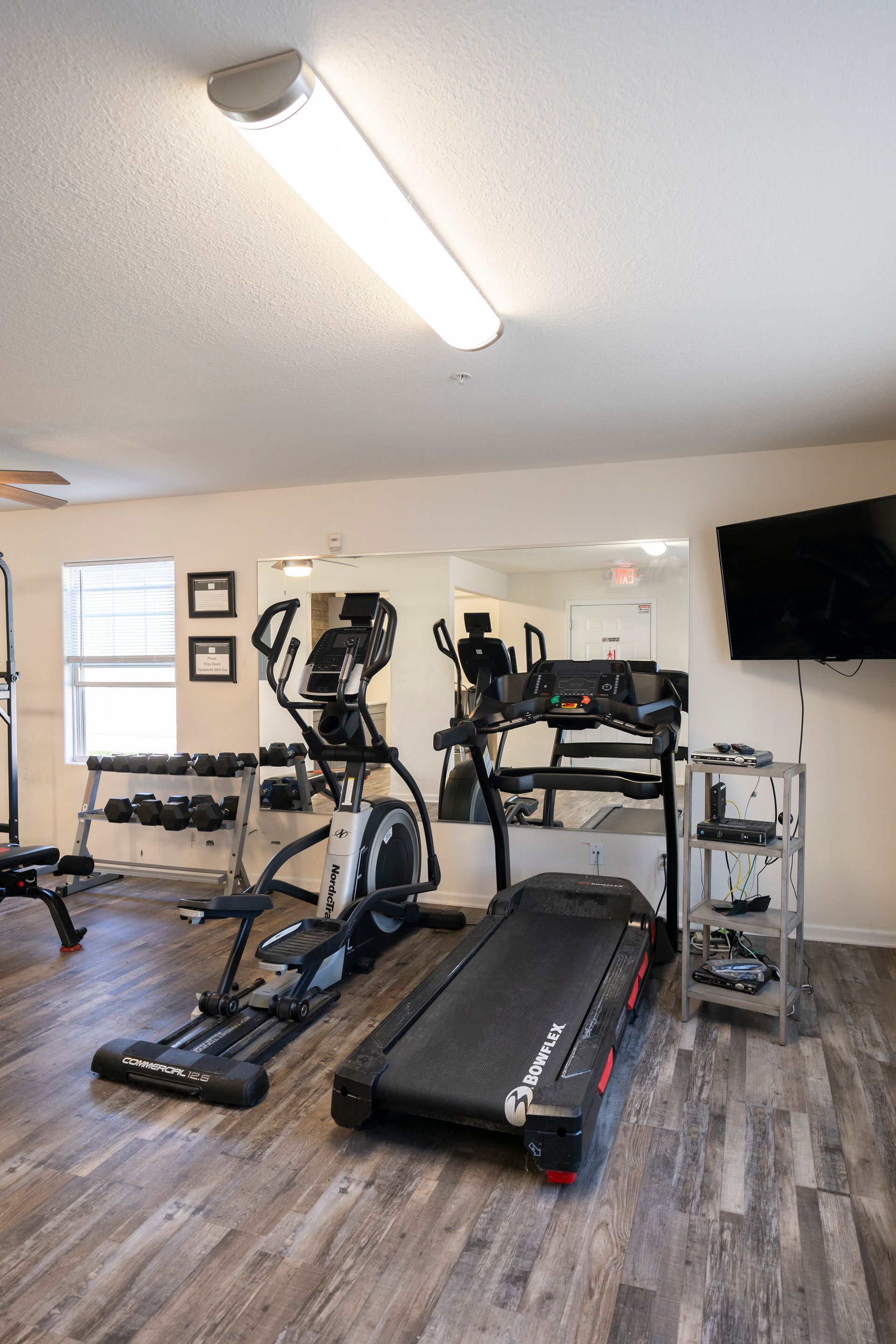 Exercise space at apartments on sixth
