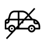 Un'immagine in bianco e nero che raffigura un'auto attraversata da una linea diagonale, a indicare 