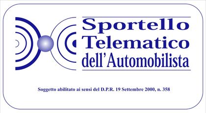 Logo for Sportello Telematico dell'Automobilista, with a radar design and text in Italian.