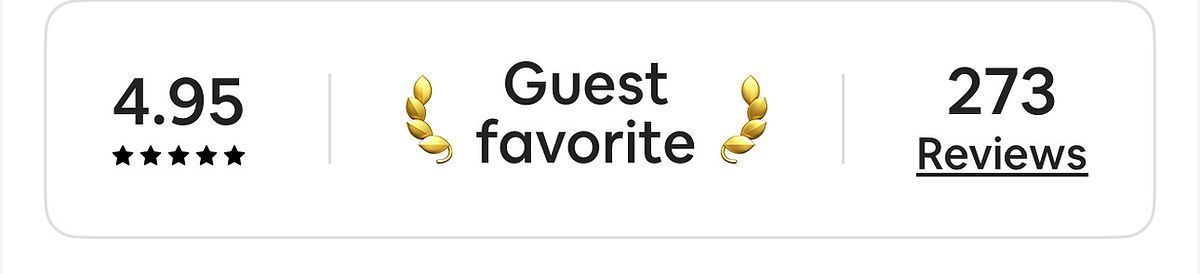 4. 95 rating with 5 stars, "Guest favorite" badge, and 273 reviews.