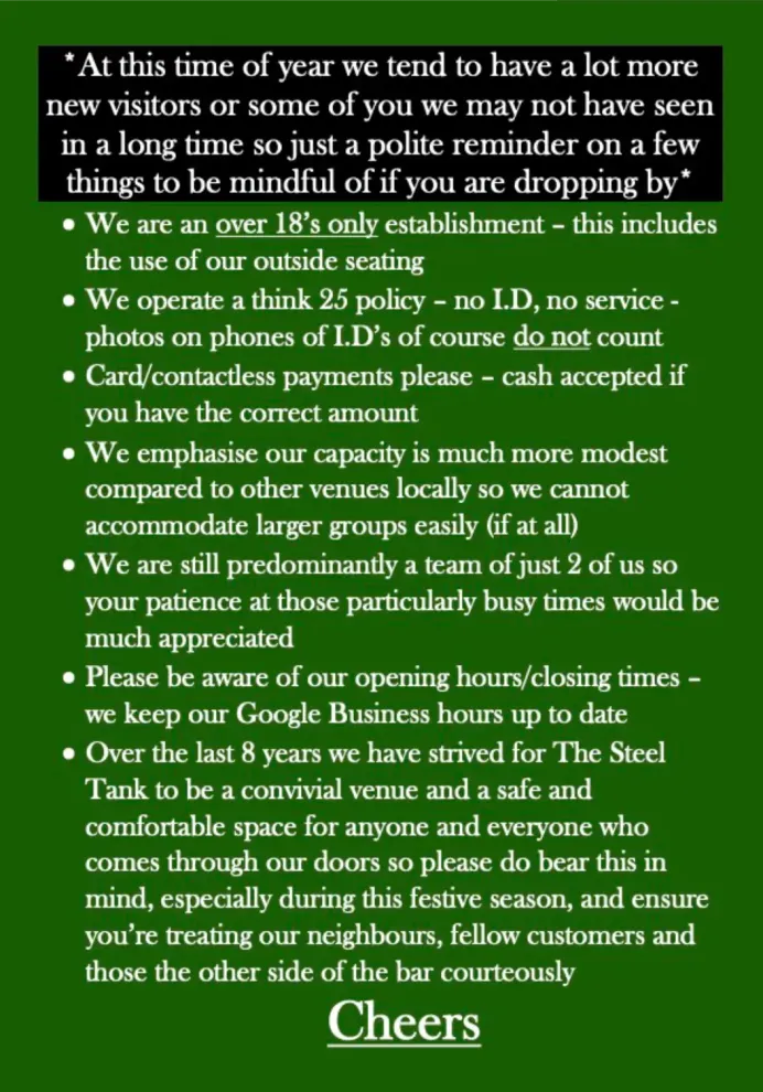 The Steel Tank Alehouse - Chandlers Ford - Closure 10th July 2026