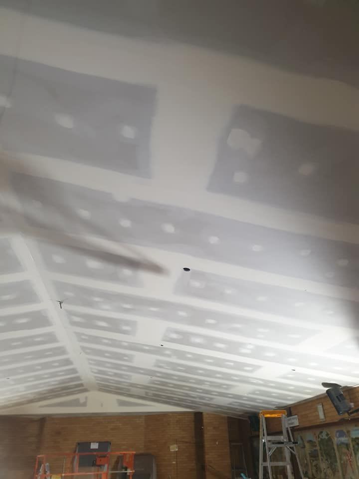 Partially Finished Drywall Ceiling in a Room, With Taped Seams and Patching — Damien Thompson Plastering King Creek, NSW