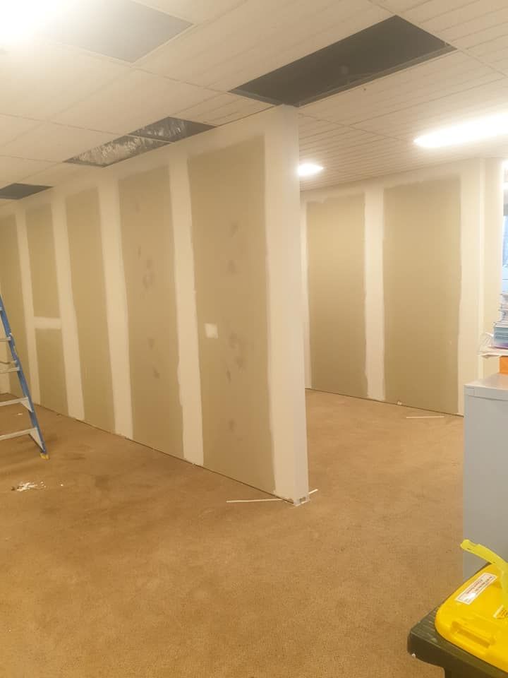 Partially Finished Room With Drywall and Construction Materials — Damien Thompson Plastering King Creek, NSW