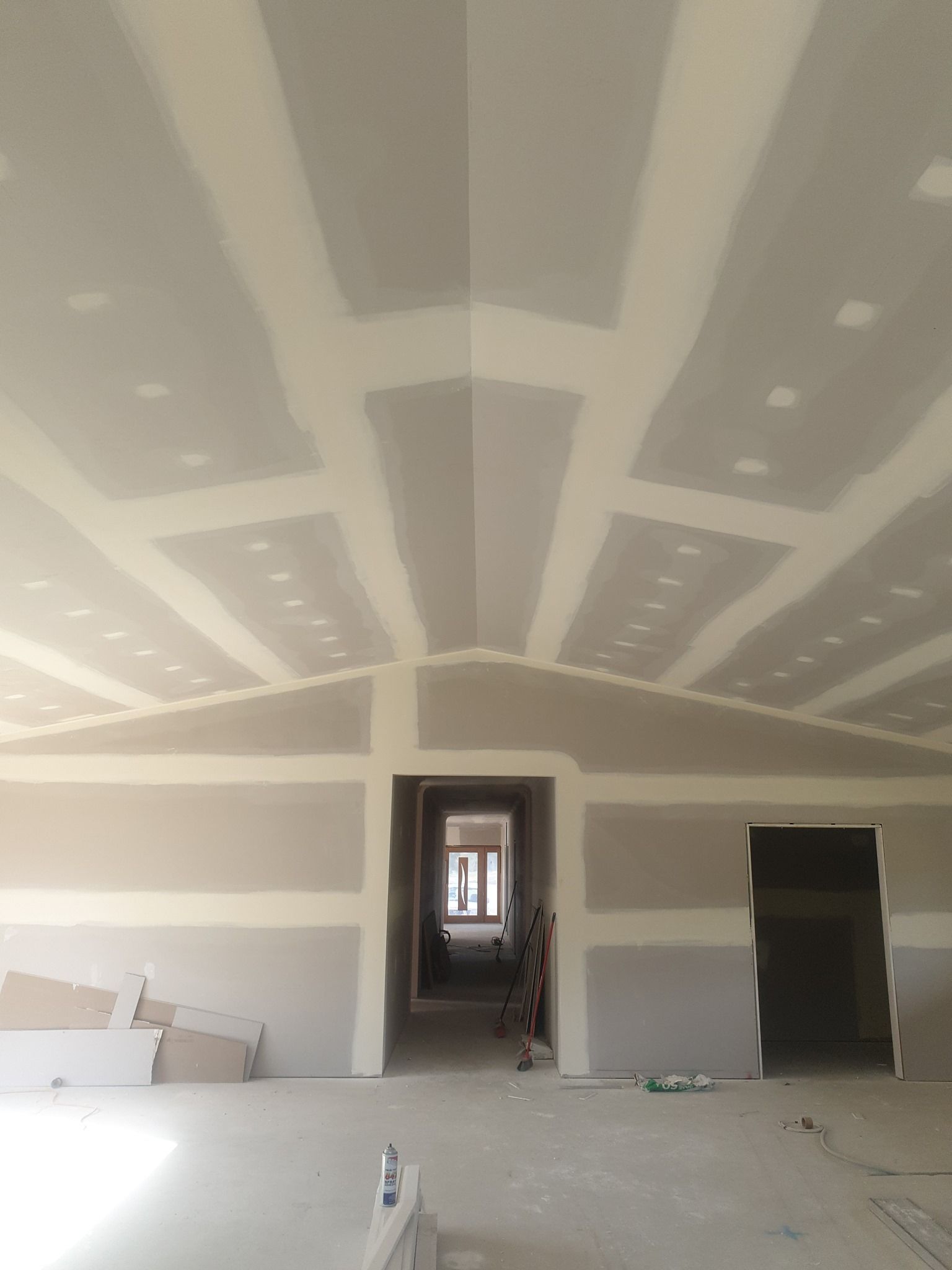 Interior of an Unfinished Room With Drywall Seams and a Doorway — Damien Thompson Plastering King Creek, NSW