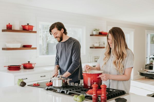 a couple cooking