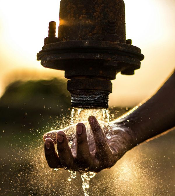 draining pipes