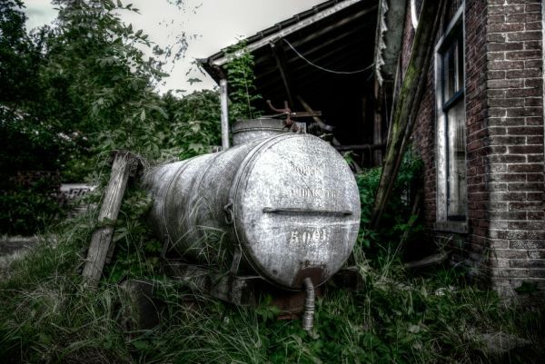 water tank with corrosion