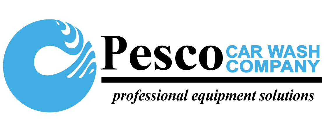 Pesco - A logo for a car wash company that offers professional equipment solutions