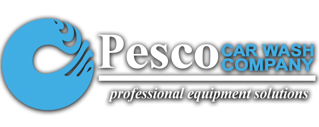 Pesco - A logo for a car wash company that offers professional equipment solutions