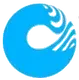 A blue circle with a wave in the middle on a white background. Pesco car wash company