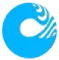A blue circle with a wave in the middle on a white background. Pesco car wash company