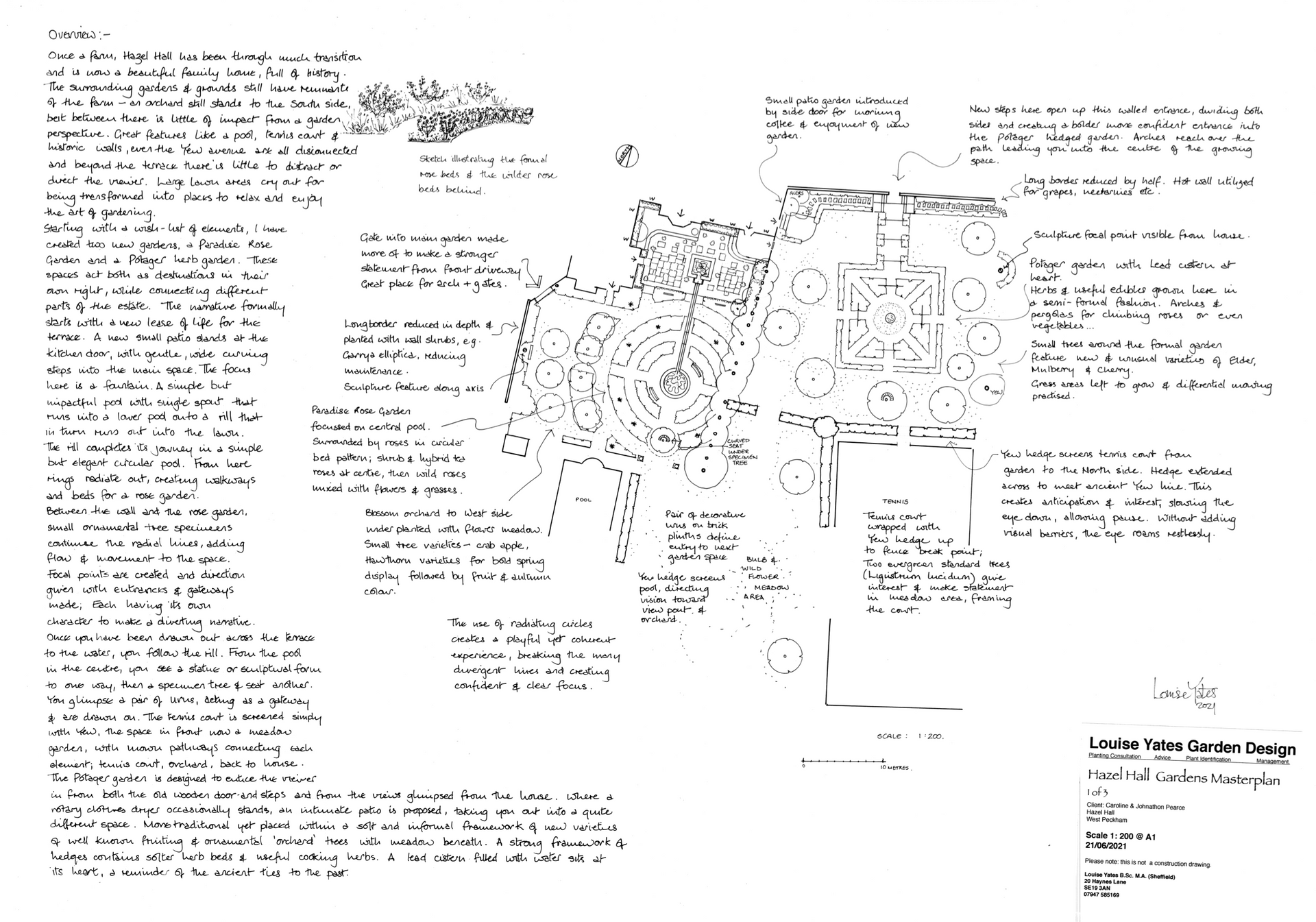 Garden Design Masterplan | Louise Yates Garden Design | Hazel Hall