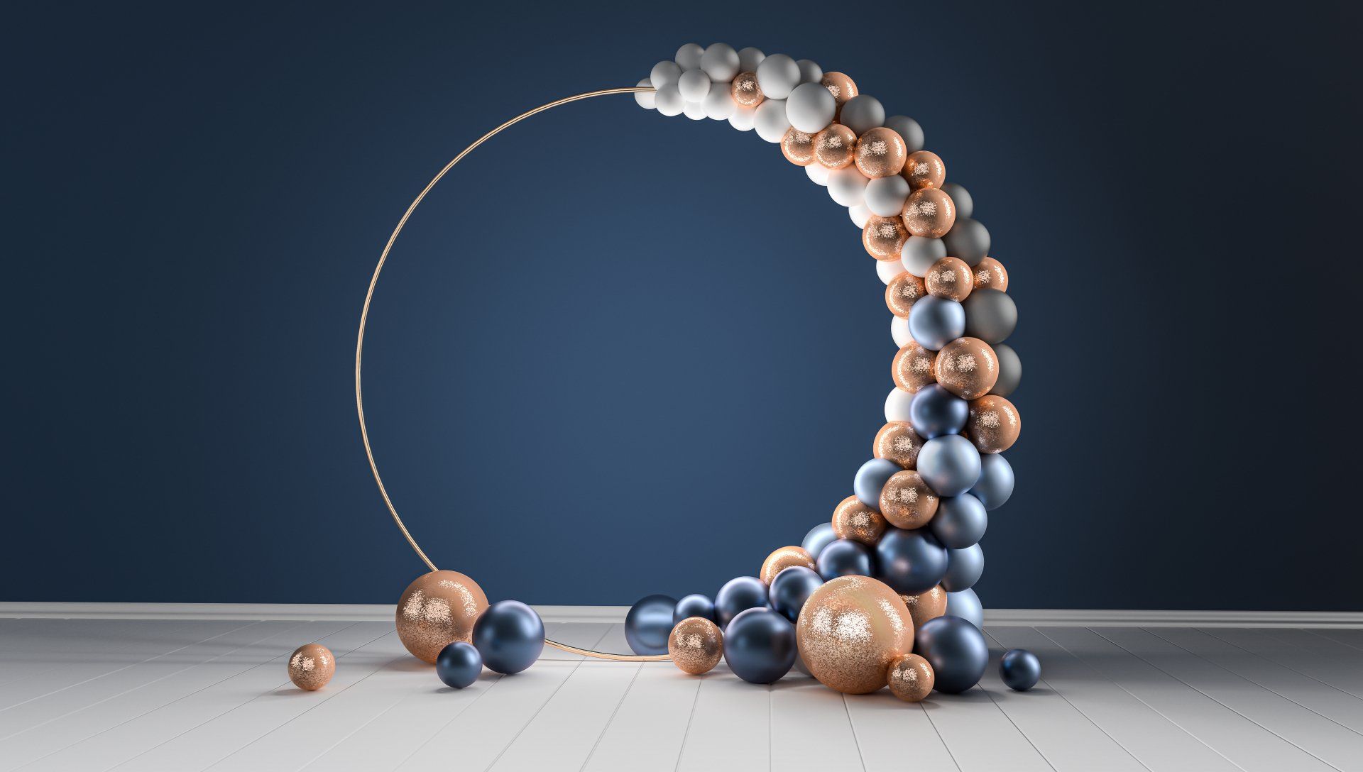 Black & Golden Balloon Wall