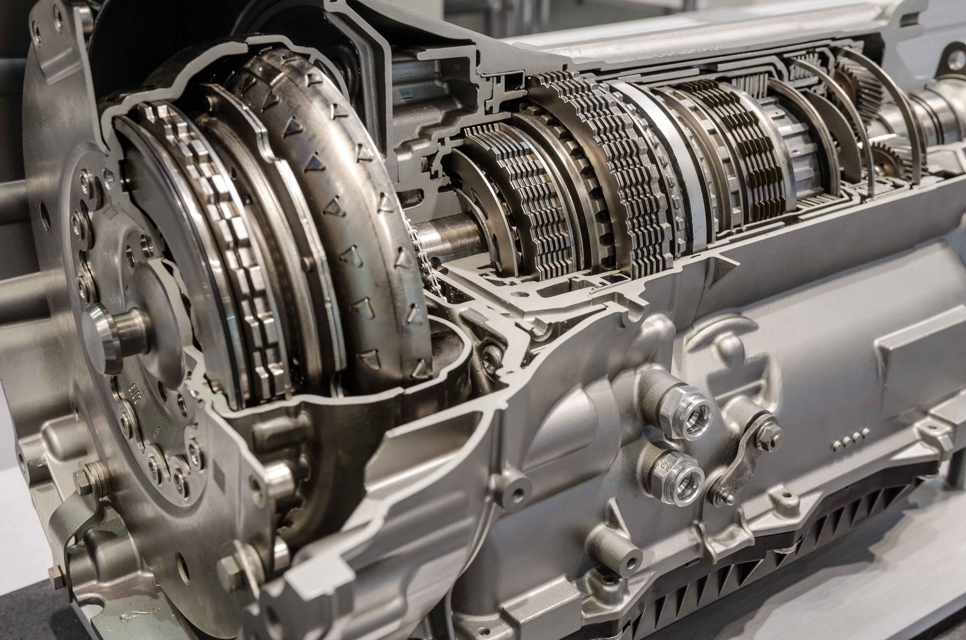 a close up of the inside of a car engine