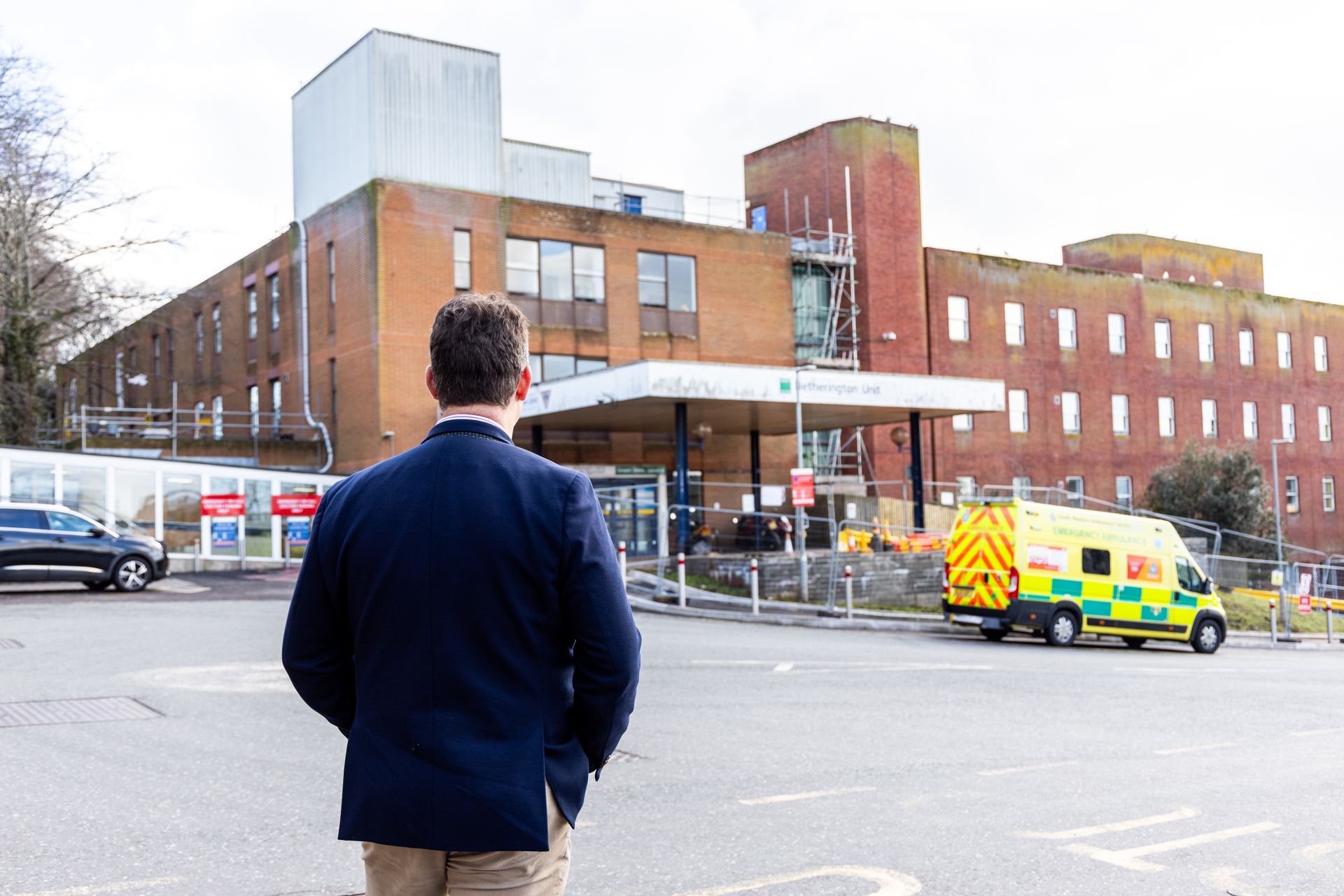 Gordon Scott overlooking the cardiac unit at Torbay Hospital amidst proposed out of hours move to Exeter Hospital