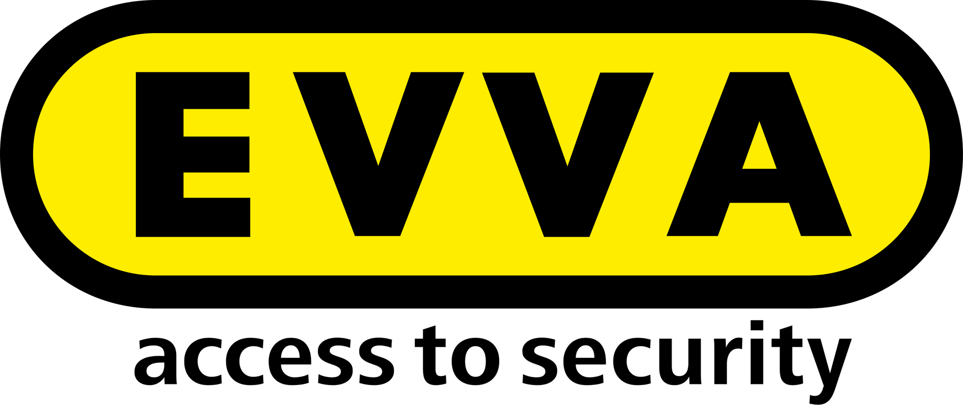 Logo EVVA in nero e giallo con la scritta 